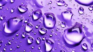 , Lavender color. Texture of light violet purple gel with drops and waves on soft background. Liquid beauty product closeup photo