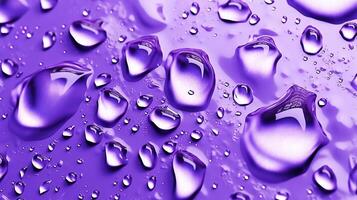 Generative AI, Lavender color. Texture of light violet purple gel with drops and waves on soft background. Liquid beauty product closeup photo