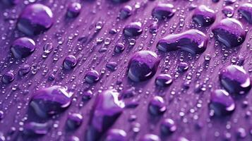 Generative AI, Lavender color. Texture of light violet purple gel with drops and waves on soft background. Liquid beauty product closeup photo