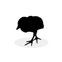 check silhouette design. Black simple chicken illustration vector