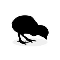 check silhouette design. Black simple chicken illustration vector