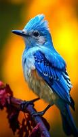 hermosa pequeño pájaro retrato, generativo ai foto
