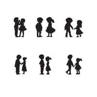 silhouette boys and girls set vector