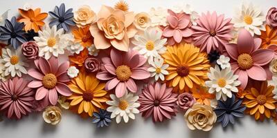 Unusual flowers on white backdrop. Floristic decoration. photo