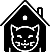 sólido icono para gato en criadero vector