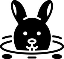 solid icon for rabbit in burrow vector