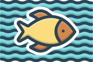color icono para pescado vector