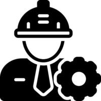 solid icon for engineer vector