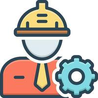 color icon for engineer vector