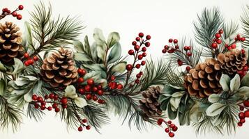 Christmas frame of tree branches. photo