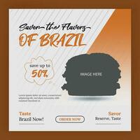 Brazil social media post brazil food design vector