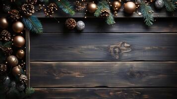 Christmas frame of tree branches. photo
