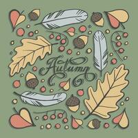 set of autumn themed retro design elements Fall vintage elements Everything for the autumn text decoration. vector