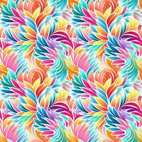 Seamless Pattern A pattern of colorful leaves and flowers for summer, suitable for use as a fabric pattern. photo