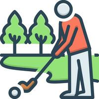 color icono para golf vector