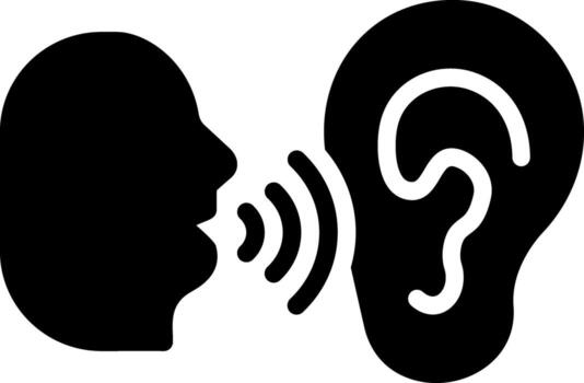 solid icon for whisper vector