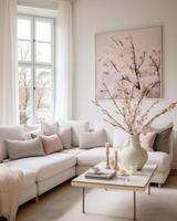 Scandinavian style living room. AI Generated photo