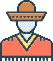 color icon for mexican vector