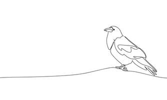 Little bird. One line continuous concept bird banner. Line art, outline, silhouette, vector illustration.