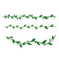 creeping leaves plant decoration vector