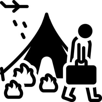 solid icon for refugee vector