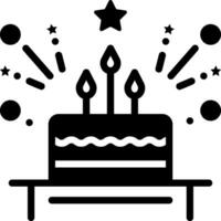 sólido icono para cumpleaños vector