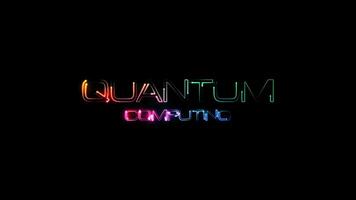 Quantum Computing colorful neon laser text animation glitch effect video