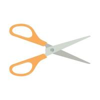 Yellow scissors isolated on white background vector