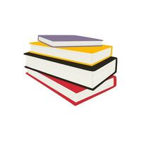 stack of books colorful flat element for literacy day education vector