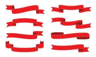 Red ribbons isolated for your decoration vector