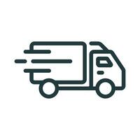 on delivery with truck concept illustration line icon design editable vector eps10