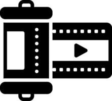 solid icon for film vector