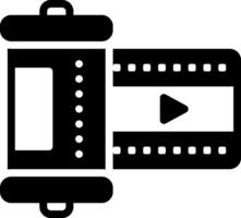 solid icon for film vector