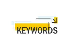 Conceptual line artwork for keyword research, on-page optimization, seo flat vector banner