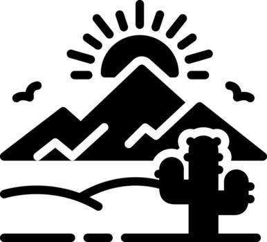 solid icon for desert vector