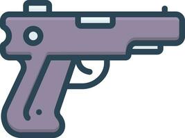 color icon for gun vector