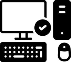solid icon for computer vector