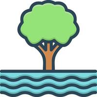 color icon for tree vector