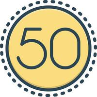 color icon for fifty vector