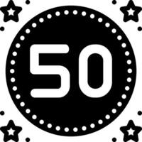 solid icon for fifty vector