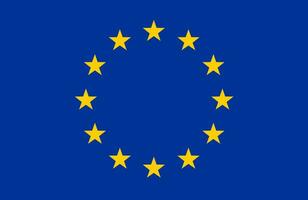 Flag of Europe. Yellow stars are arranged in a circle on a blue horizontal background. Vector. vector