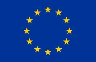 Flag of Europe. Yellow stars are arranged in a circle on a blue horizontal background. Vector. vector