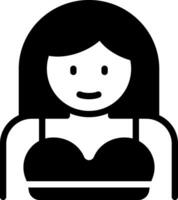 solid icon for girl vector