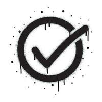 collection of Spray painted graffiti check mark in black over white. X symbol. isolated on white background. vector illustration