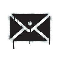 Spray Painted Graffiti mail icon Sprayed isolated with a white background. graffiti envelope with over spray in black over white. Vector illustration.