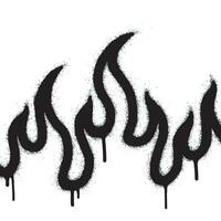 Spray Painted Graffiti Fire flame icon Sprayed isolated with a white background. graffiti Fire flame icon with over spray in black over vector