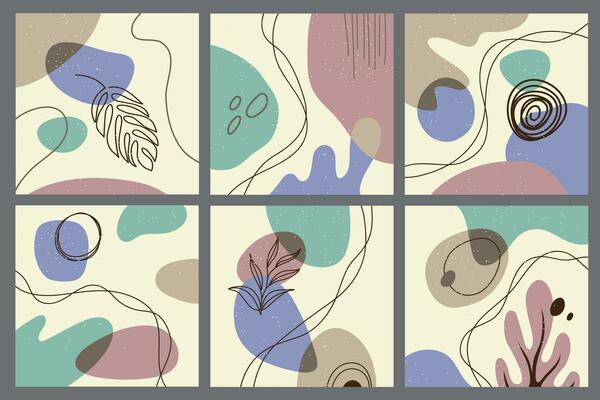 Modern abstract cover set, minimal cover design. Colorful geometric background, vector illustration.