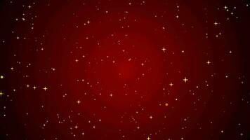 d'or étoile particule avec rouge Contexte video