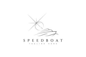 Speed Boat Water Transportation Nautical Logo vector