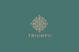 Triumph Sign Symbol Ornate Abstract Monogram Geometric Logo Vintage Art Concept vector